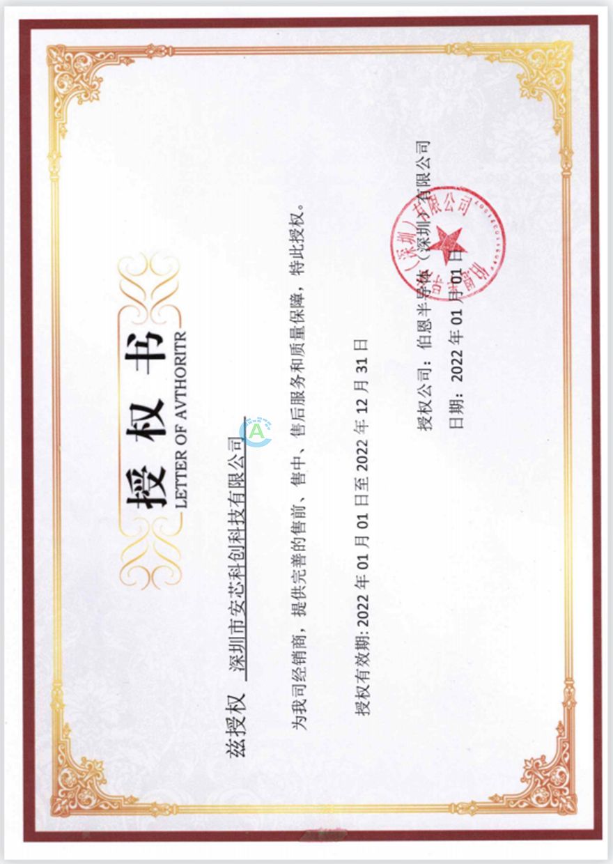 BORN/伯恩半导体授权证书