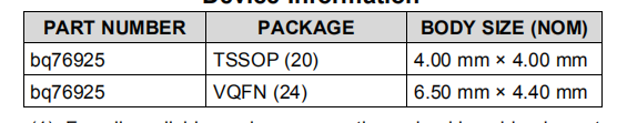 BQ76925主机控制模拟前端，用于3系列至6系列电池锂离子/锂聚合物电池保护和气体计量应用