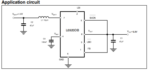 L6920DB 同步整流升压变换器