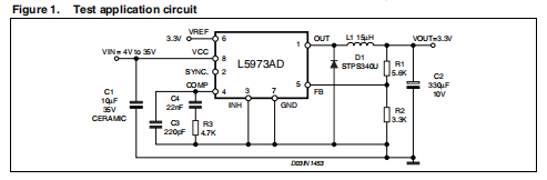L5973AD 2A开关降压开关调节器